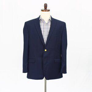 Ralph Lauren 44R Navy Blazer Sport Coat Jacket 2-Button Solid Y266